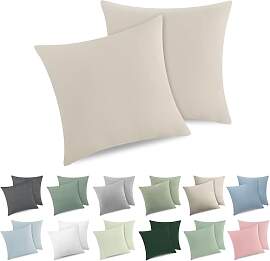 ATsense 2er Set Kissenbezug 80x80 cm - 100%