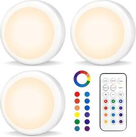 AUAUY 3 Stück Weiß RGB Schrankleuchten