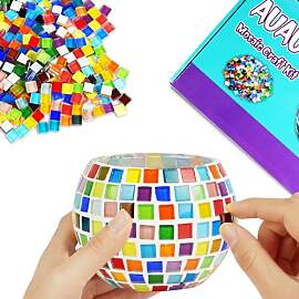 AUAUY Glasmosaik Kerzenhalter Kit, Mosaik