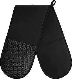 AUAUY Ofenhandschuhe, Baumwolle Doppel-Topflappen