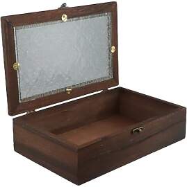 Aufbewahrungsbox aus Holz mit Glasscharnierdeckel