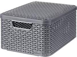 Aufbewahrungsbox mit Deckel im metallischen Stil