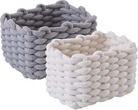Aufbewahrungskorb Baumwolle 2er Set Geflochten