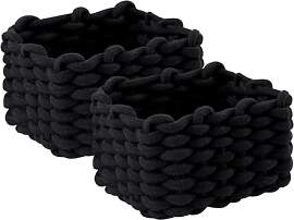 Aufbewahrungskorb Baumwolle 2er Set Geflochten