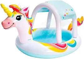 Aufblasbarer Pool mit Dusche und Einhorn-Markise
