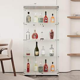 AUFHELLEN Glasvitrine Standvitrine in Weiß,