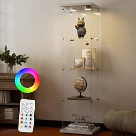 AUFHELLEN Glasvitrine Standvitrine mit LED in