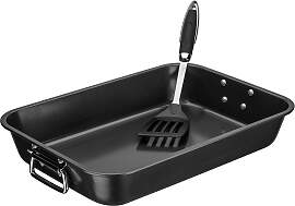 Auflaufform GSW, schwarz, B:28,5cm L:40cm, Stahl,