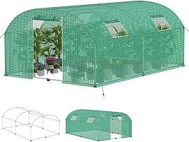 Aufun Folien-Gewächshaus Stabil 3x4x2 m mit 4