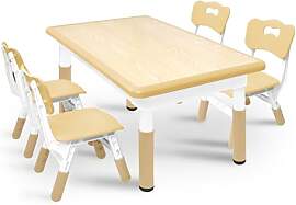 Aufun Kindertisch mit 4 Stühlen Set,