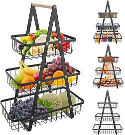 Aufun Obst Etagere, 3 Stöckig Obstkorb Rack