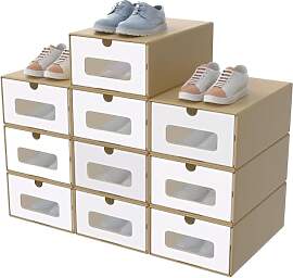 AufuN Schuhboxen aus Kraftpapier mit Deckel &