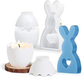 Augesak Silikonform Hase Kerzenform Ostern,