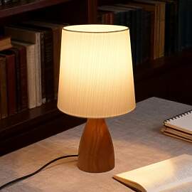 Aukimo Nachttischlampe Tischlampe Holz, Beige