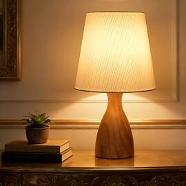 Aukimo Nachttischlampe Tischlampe Holz, E14