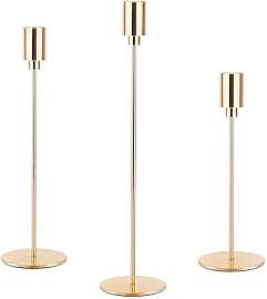 AUMAYCO Kerzenständer Gold 3 Set, Vintage Metall