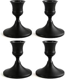 AUMAYCO Kerzenständer Schwarz 4 Set, Vintage
