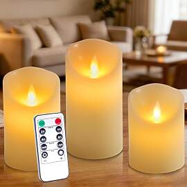 Auralome Led Kerzen mit Timer - Echtwachs Led