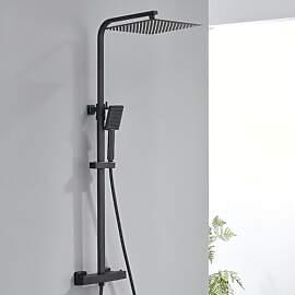 Auralum Duscharmatur Schwarz Komplettset mit