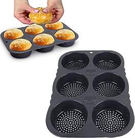 Ausla Burger Buns Backform Silikon, Brotbackform