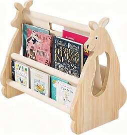 AuSletie Kinder Bücherregal aus Holz,Geräumiges