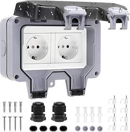 Aussensteckdose Wasserdicht IP66 Gartensteckdose