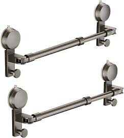 Ausziehbare Handtuchstange mit 2 Saugnapf, Ohne