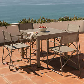 Ausziehbarer Tisch-set 90-180x90 Cm Aus Aluminium