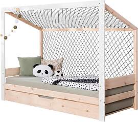 Ausziehbett Fußball Holz ca. 90x200 cm Weiß