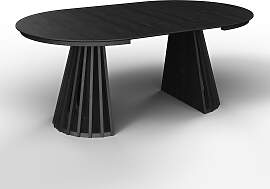 Ausziehtisch Ennio Schwarz Echtholz rund