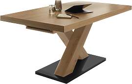 Ausziehtisch Komfort in Schwarz/Eiche Artisan