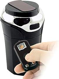 Auto Aschenbecher mit Feuerzeug und LED Licht, USB 