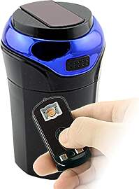 Auto Aschenbecher mit Feuerzeug und LED Licht, USB 
