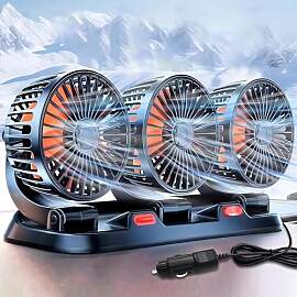 Auto Ventilator,12V Drei Köpfe Kopfstütze