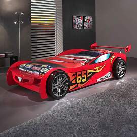 Autobett Tuning rot mit Lattenrost 90x200cm