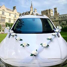 Autoschmuck Hochzeit, Weiße Hochzeitsdeko Auto