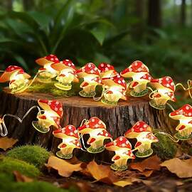 Auzlya Pilz Lichterkette,2M 20 LED Fliegenpilz