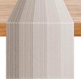 Avalune Tischläufer Modern Beige Braun Streifen