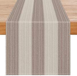 Avalune Tischläufer Modern Beige Braun Streifen