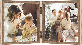 AVEAX Doppel-Bilderrahmen, klappbar, 13 x 13 cm,