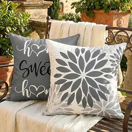 AwzyGous Kissenbezüge Grau Modern Dahlien Blumen