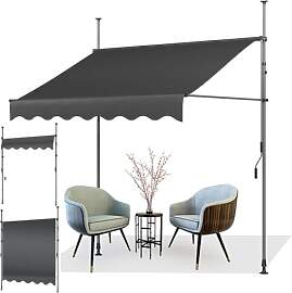 AXT SHADE Klemmmarkise 300cm Breit mit Handkurbel, 