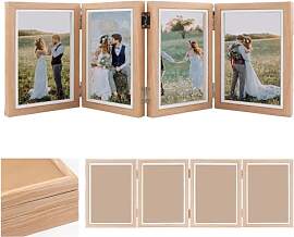 AXVRAV Klappbar Bilderrahmen für 4 Bilder 10x15