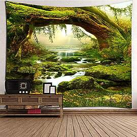 AYES Wandteppich PsychedelicTapisserie Wald Helle