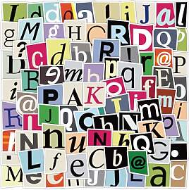 AYNKH 100 Stück Doodle Buchstaben-Aufkleber,