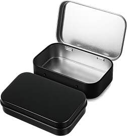 Aysatogc 2 Stück Metal Tin Schwarz Kleine Dose