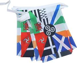 AZ FLAG - Fahnenkette Keltisch Multi 6 Meter Mit