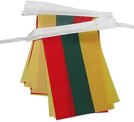 AZ FLAG - Fahnenkette Litauen 6 Meter Mit 20