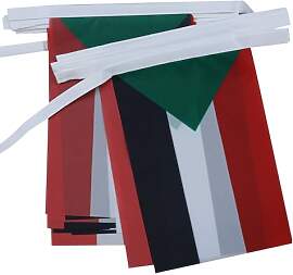 AZ FLAG - Fahnenkette Sudan 6 Meter Mit 20 Flaggen 