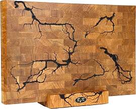 B4K® Hackblock mit Ständer aus Eiche 45x30x4 cm